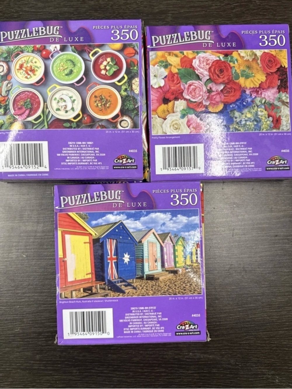 Deluxe 350-Piece Jigsaw Puzzle - Blue Beach Huts - Picture 2 of 7
